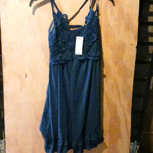 Feager Women Lace V Neck Dresses Chiffon Cami Adjustable Spaghetti Strap